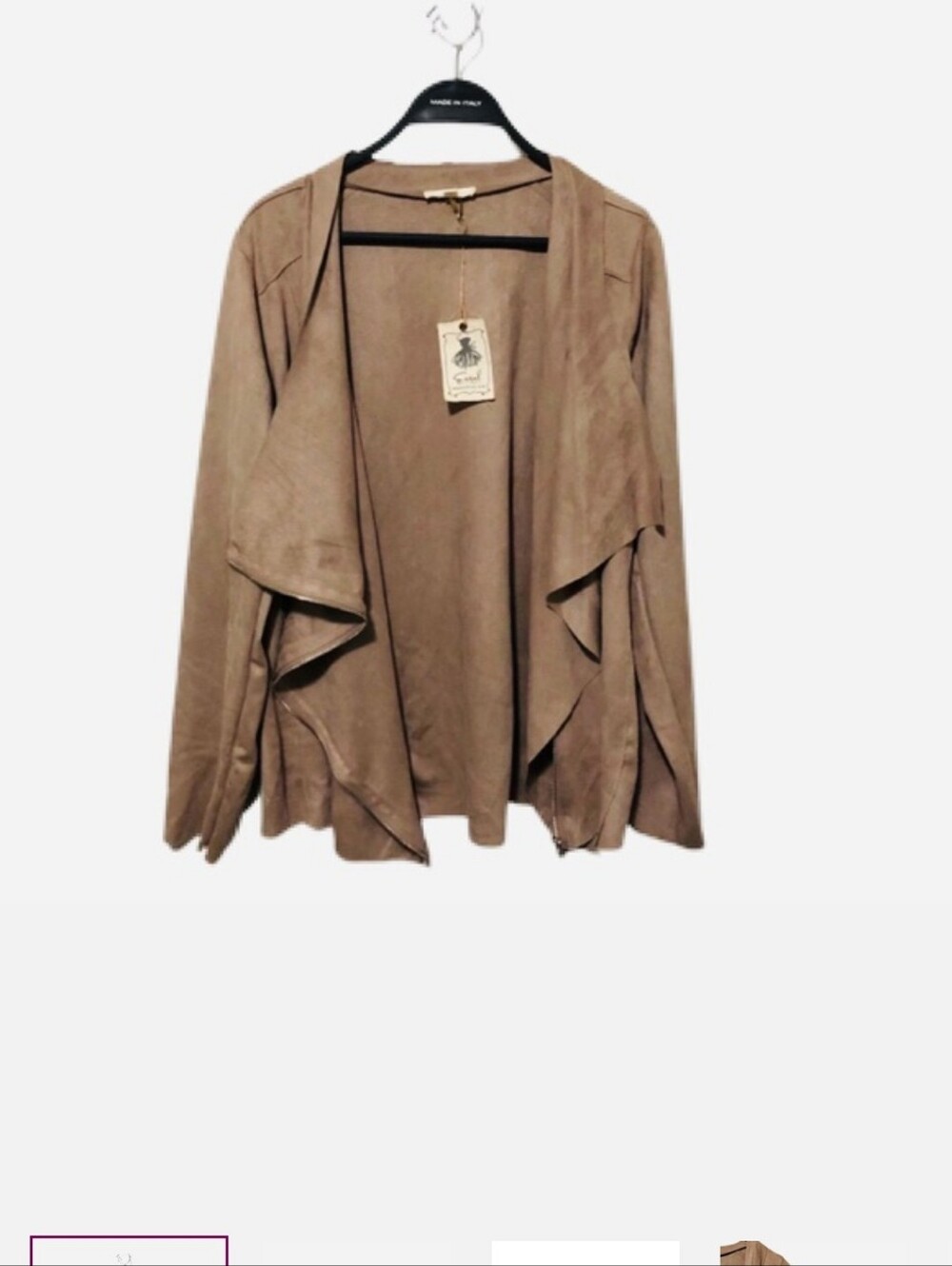 Easel Vegan Suede Moto Top